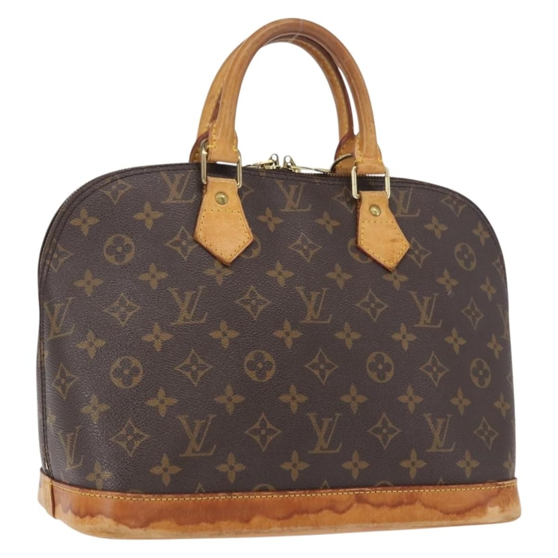 Louis Vuitton Alma Monogram Canvas Handbag M51130 France: Louis Vuitton Alma Monogram Canvas Handbag M51130 France This Louis Vuitton Monogram Alma handbag features the iconic monogram canvas exterior in a classic brown color. The bag is crafted in France an