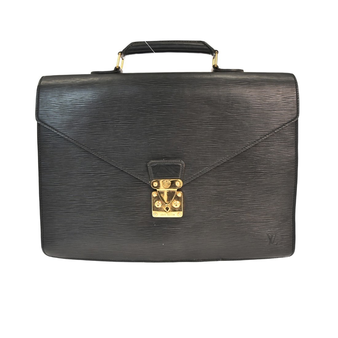 Louis Vuitton Epi Leather Serviette Conseiller Black Briefcase M54422: Louis Vuitton Epi Leather Serviette Conseiller Black Briefcase M54422 This Louis Vuitton Epi Serviette Conseiller briefcase features a black Epi leather exterior with the brand's signature logo accent