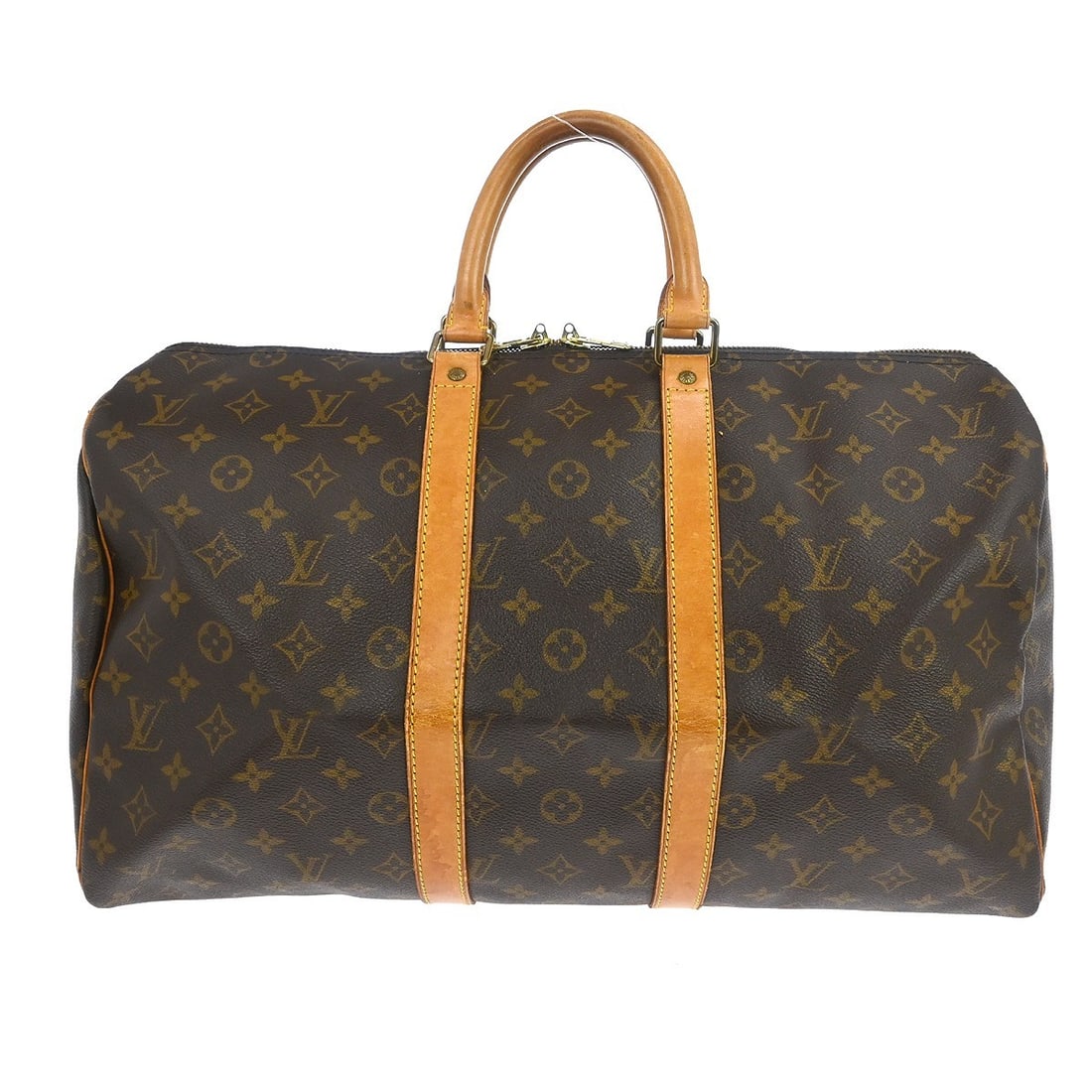 Keepall Brown Canvas Travel Bag by Louis Vuitton Unisex: Keepall Brown Canvas Travel Bag by Louis Vuitton Unisex This Louis Vuitton Keepall Bag features the iconic monogram canvas in brown, designed for unisex use. It is crafted in France and offers ample s