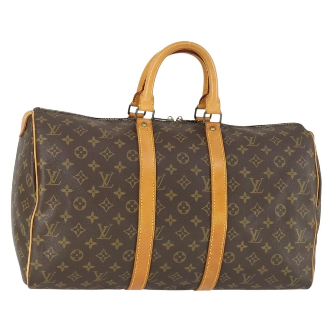 Louis Vuitton Keepall 45 Monogram Canvas Boston Travel Bag M41428: Louis Vuitton Keepall 45 Monogram Canvas Boston Travel Bag M41428 This is a Louis Vuitton Monogram Keepall 45 Boston Bag, crafted from the brand's signature Monogram Canvas. The bag features a spaciou