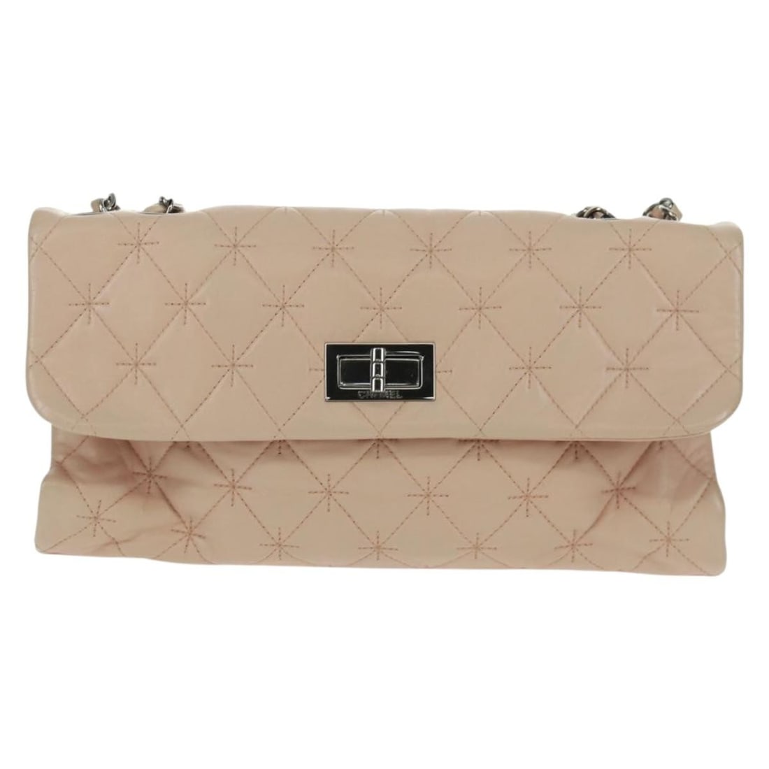 Pink Leather Chanel 2.55 Shoulder Bag for Women: Pink Leather Chanel 2.55 Shoulder Bag for Women This Chanel 2.55 shoulder bag is crafted from pink leather and designed for women. The bag features a classic silhouette with metal fittings and a shoul