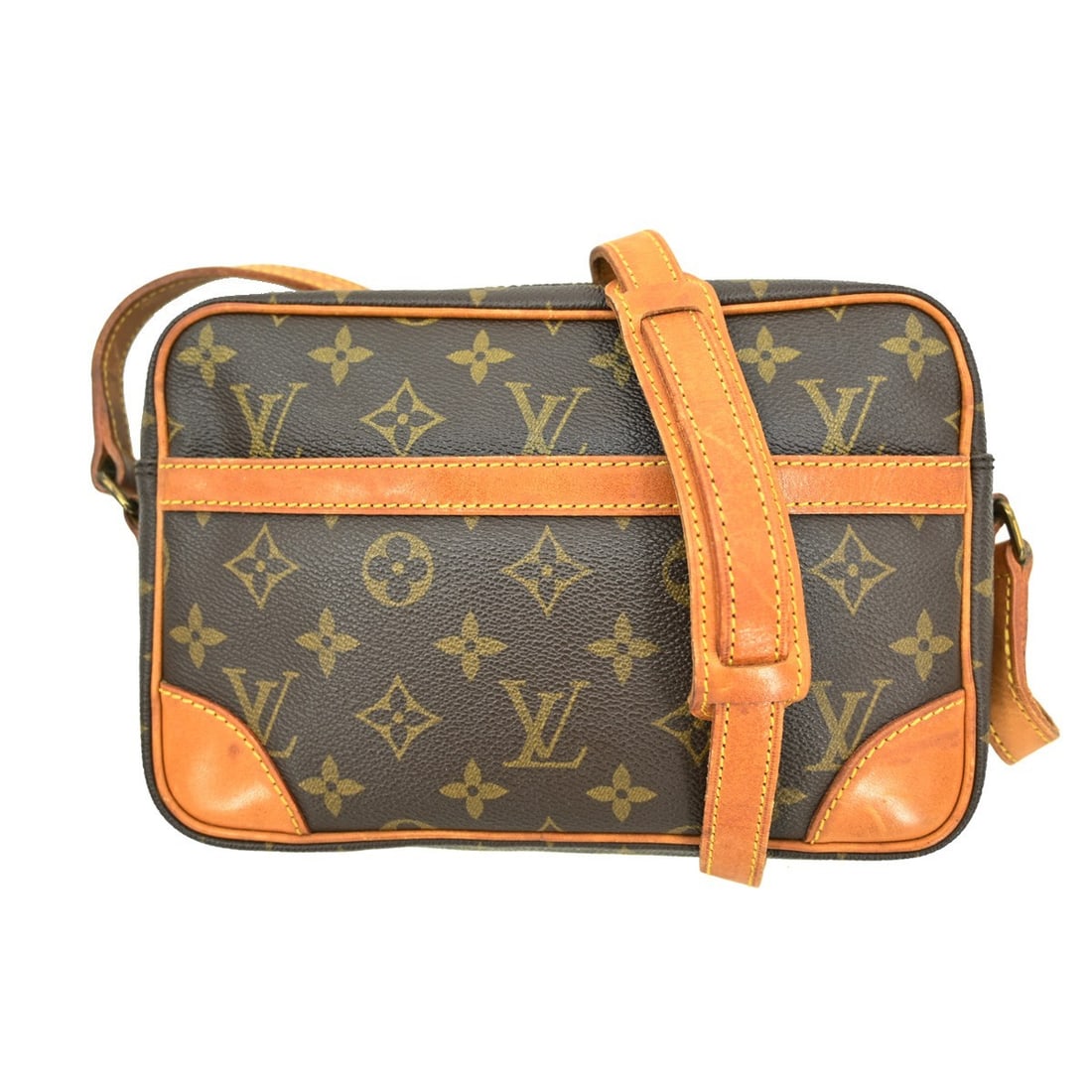 Louis Vuitton Trocadero 24 Monogram Brown Leather Medium Shoulder Bag: Louis Vuitton Trocadero 24 Monogram Brown Leather Medium Shoulder Bag This Louis Vuitton Trocadero 24 shoulder bag features the signature monogram pattern on brown leather with gold-tone hardware and 