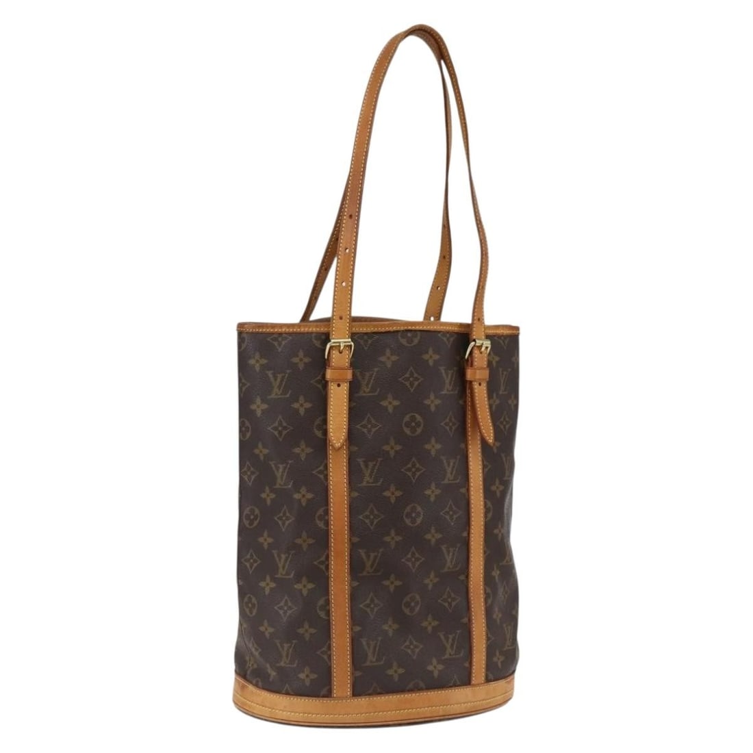 Louis Vuitton Monogram Canvas Bucket GM Shoulder Bag M42236 France: Louis Vuitton Monogram Canvas Bucket GM Shoulder Bag M42236 France This is a Louis Vuitton Monogram Bucket GM shoulder bag crafted in monogram canvas with leather trim. Designed for women, it features
