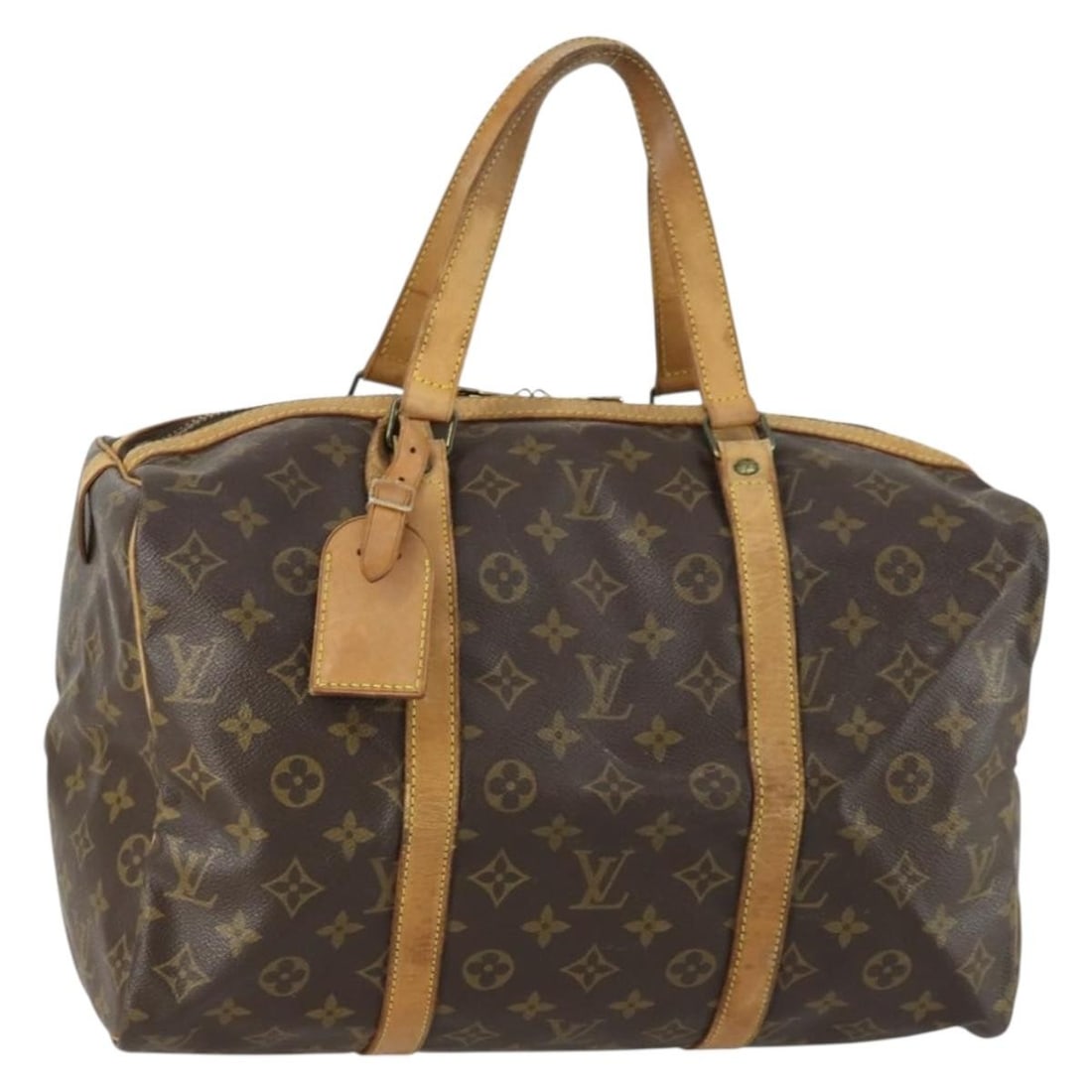 Louis Vuitton Monogram Canvas Sac Souple 35 Boston Bag M41626 with Name Tag: Louis Vuitton Monogram Canvas Sac Souple 35 Boston Bag M41626 with Name Tag This Louis Vuitton Monogram Sac Souple 35 Boston bag features the iconic monogram canvas exterior with a classic Boston bag 