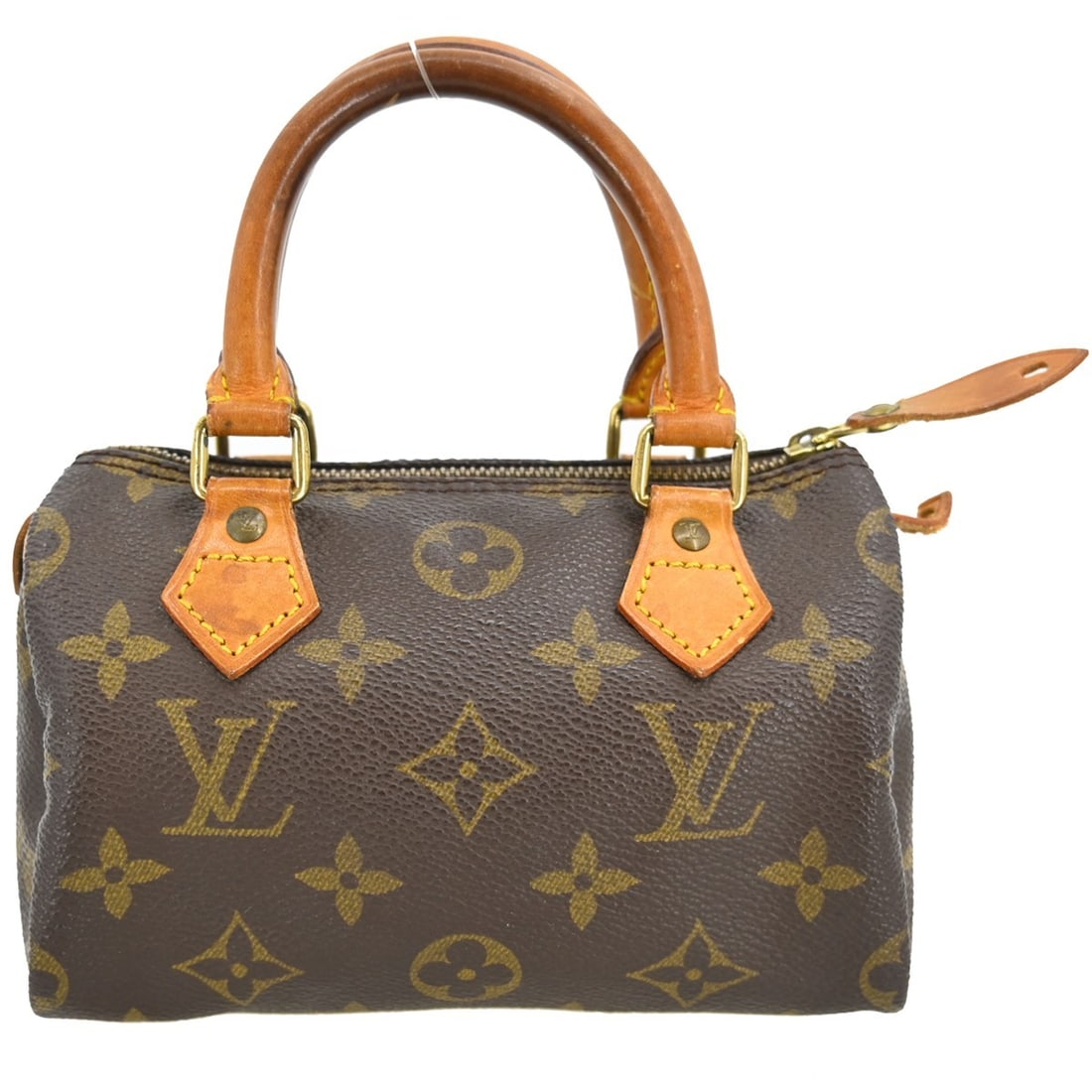 Louis Vuitton Mini Speedy Monogram Canvas Brown Vintage Handbag M41534: Louis Vuitton Mini Speedy Monogram Canvas Brown Vintage Handbag M41534 This Louis Vuitton Mini Speedy handbag features the iconic monogram canvas leather in a classic brown color. Designed in a compac