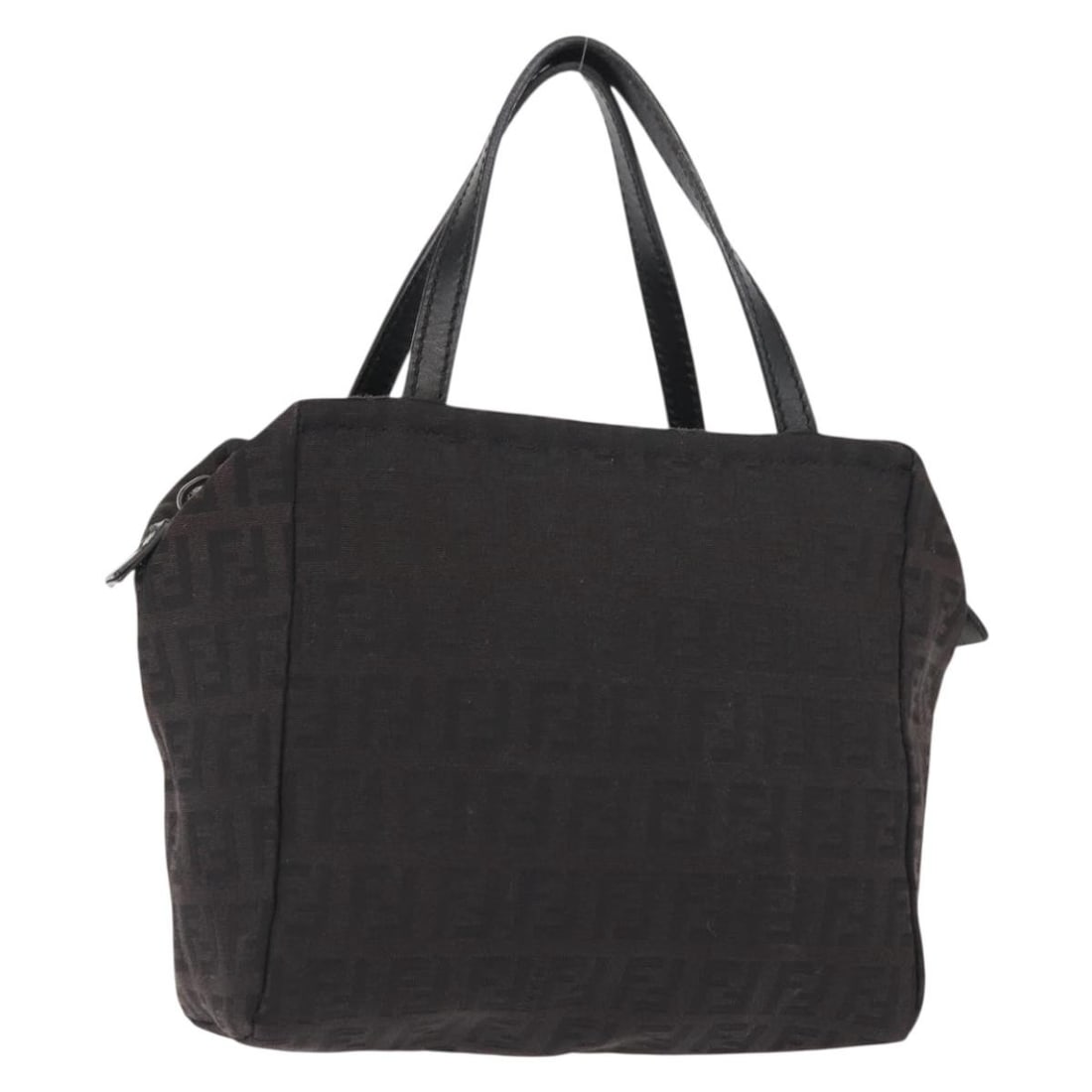 FENDI Black Zucchino Canvas Hand Bag Authentic 148858 (1 of 18)