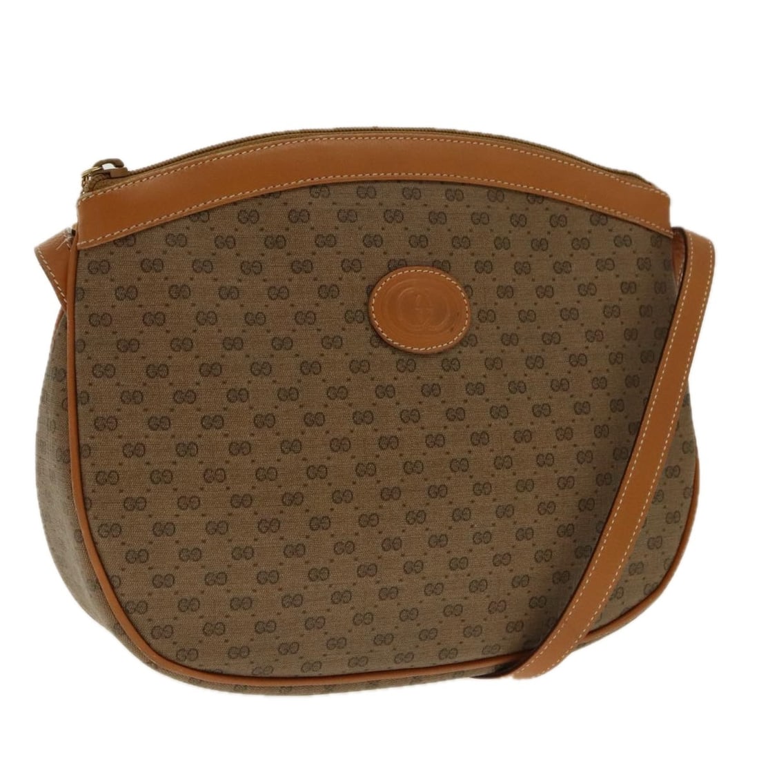 Beige Micro GG Canvas Shoulder Bag by Gucci with Gold Accents 007 87 0018: Beige Micro GG Canvas Shoulder Bag by Gucci with Gold Accents 007 87 0018 This GUCCI Micro GG Canvas Shoulder Bag features a beige and gold color scheme with the signature micro small GG canvas exteri