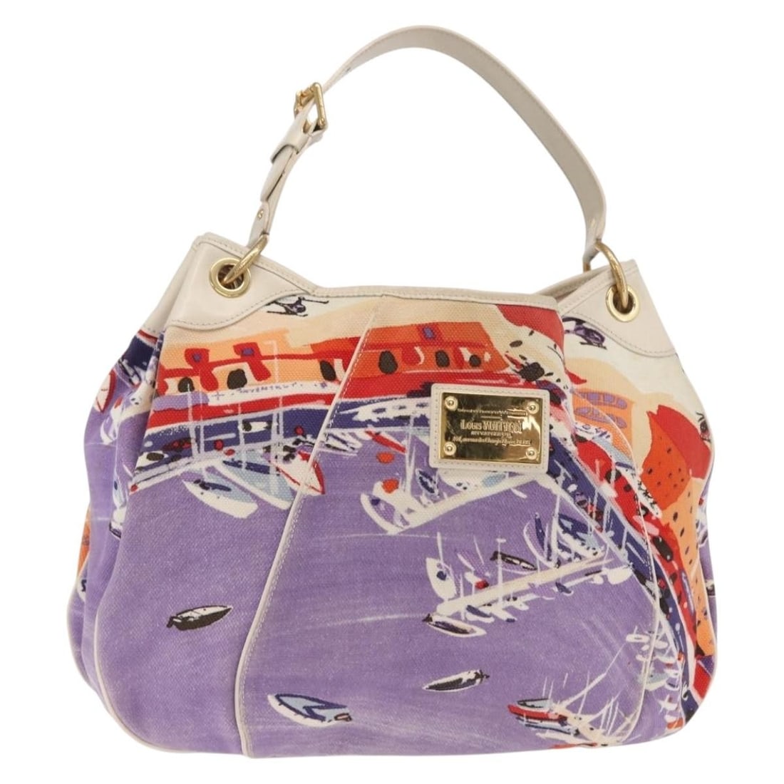 Purple Galliera Riviera GM Shoulder Bag by Louis Vuitton Cruise Line M95805: Purple Galliera Riviera GM Shoulder Bag by Louis Vuitton Cruise Line M95805 This Louis Vuitton Cruise line Galliera Riviera GM shoulder bag features a purple canvas exterior with gold-tone hardware. T