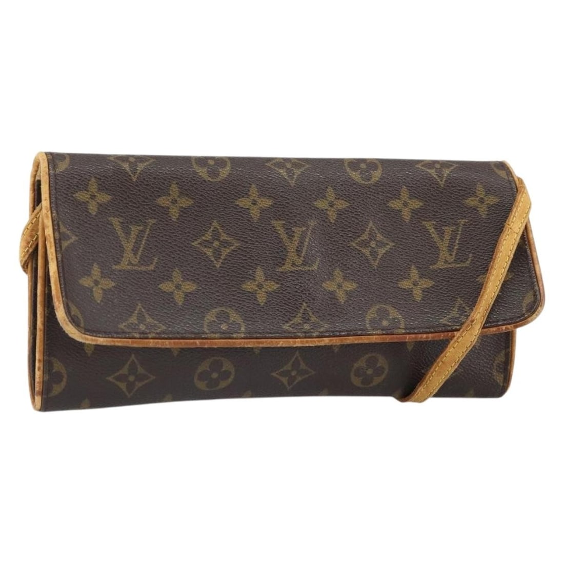 Louis Vuitton Pochette Twin GM Monogram Canvas Shoulder Bag M51852: Louis Vuitton Pochette Twin GM Monogram Canvas Shoulder Bag M51852 This is a Louis Vuitton Monogram Pochette Twin GM Shoulder Bag, featuring the iconic monogram canvas exterior. The bag is designed wi
