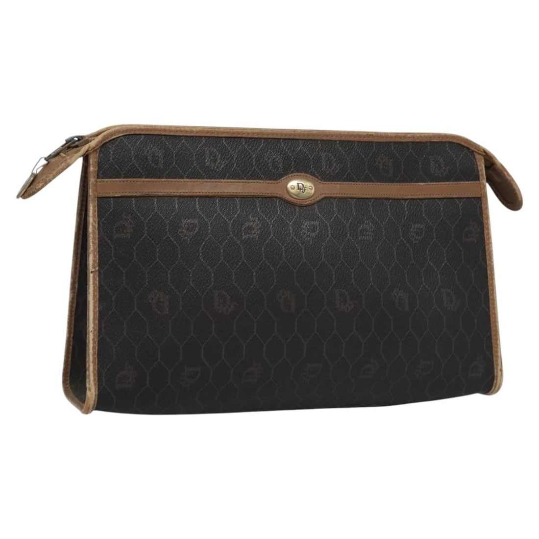 Dior Black PVC Honeycomb Canvas Clutch Purse for Women: Dior Black PVC Honeycomb Canvas Clutch Purse for Women This Christian Dior clutch bag features a signature honeycomb canvas design with PVC leather accents in black. Designed for women, it is made in 