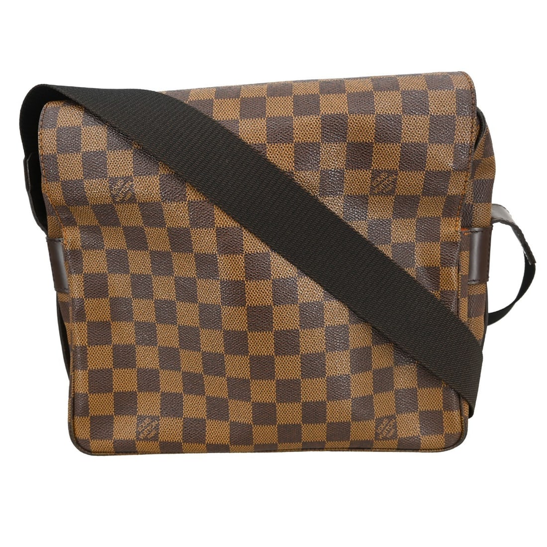 Louis Vuitton Naviglio Damier Canvas Shoulder Bag Brown Medium SR0083: Louis Vuitton Naviglio Damier Canvas Shoulder Bag Brown Medium SR0083 This Louis Vuitton Naviglio shoulder bag features the signature Damier check pattern in brown canvas with Alcantara lining. Design