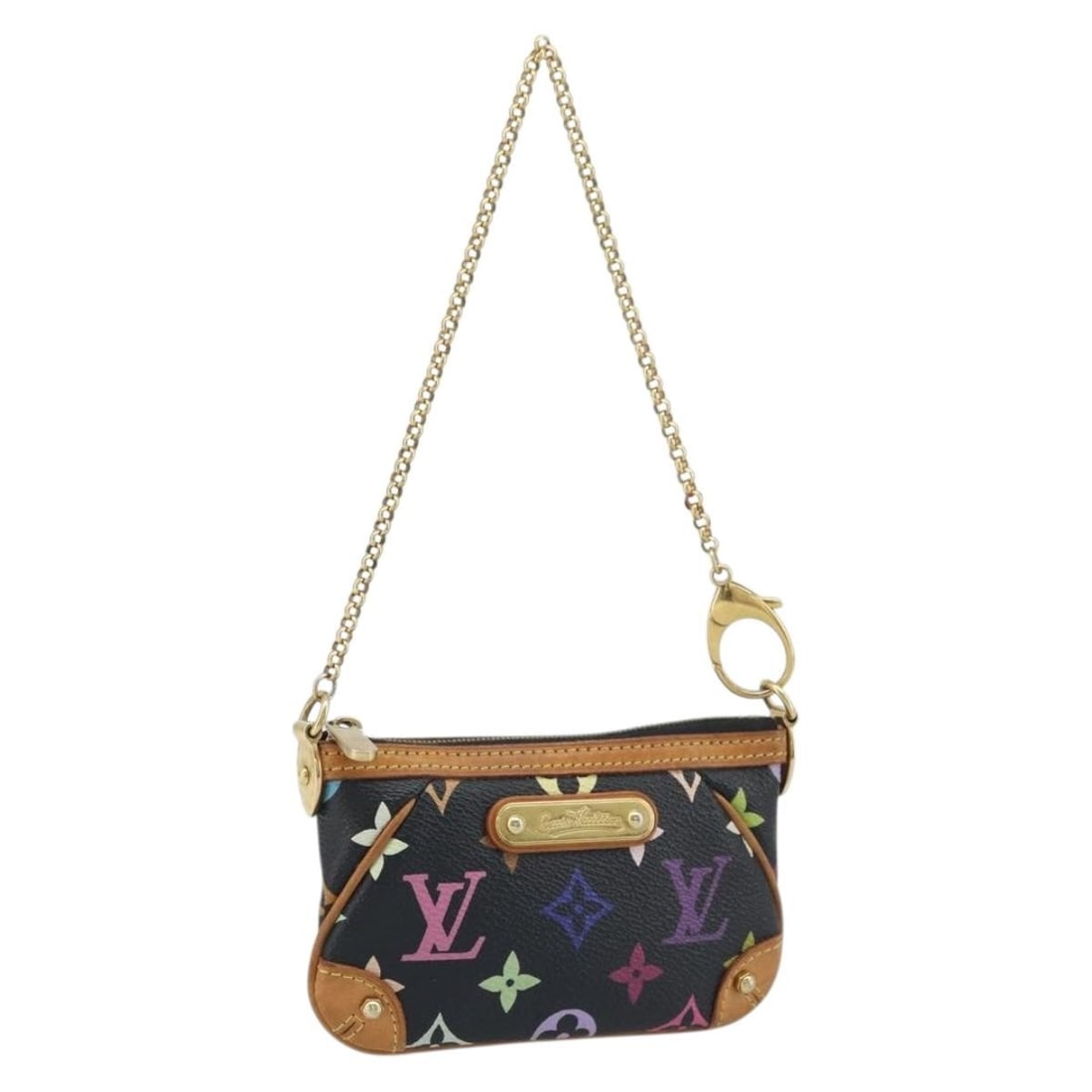 Louis Vuitton Multicolor Canvas Mira PM Black Accessory Pouch M60099: Louis Vuitton Multicolor Canvas Mira PM Black Accessory Pouch M60099 This is a Louis Vuitton Multicolor Pochette Mira PM pouch in black Monogram Multicolor Canvas. Designed as an accessory pouch for w