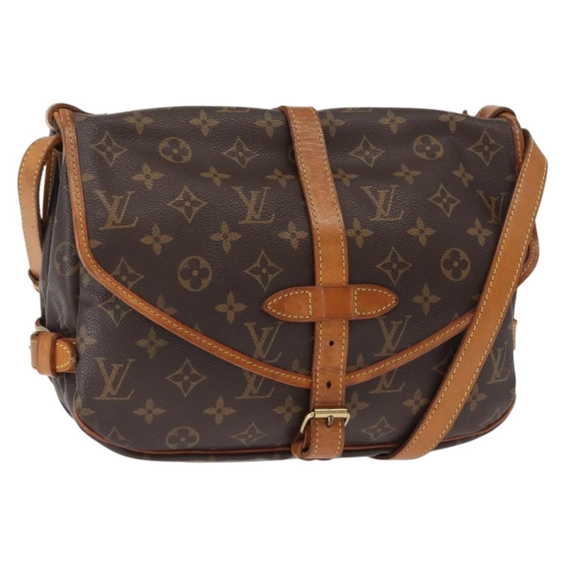 Louis Vuitton Saumur 30 Monogram Canvas Shoulder Bag M42256 France: Louis Vuitton Saumur 30 Monogram Canvas Shoulder Bag M42256 France This Louis Vuitton Monogram Saumur 30 Shoulder Bag features the iconic monogram canvas with leather trim and an adjustable shoulder s