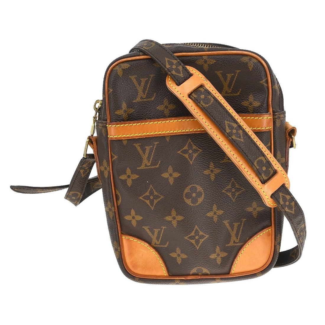 Louis Vuitton Danube Monogram Canvas Crossbody Shoulder Bag M45266: Louis Vuitton Danube Monogram Canvas Crossbody Shoulder Bag M45266 This is a vintage Louis Vuitton Danube crossbody shoulder bag featuring the iconic monogram canvas leather exterior and an adjustable