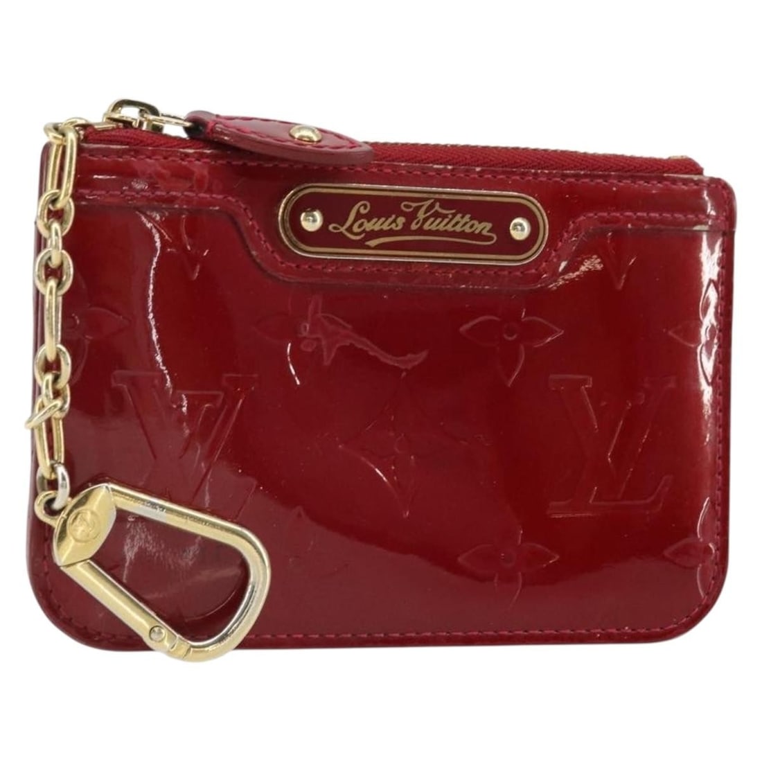 Louis Vuitton Vernis Rouge Grunadine Patent Leather Pochette Cle Coin Purse (1 of 18)
