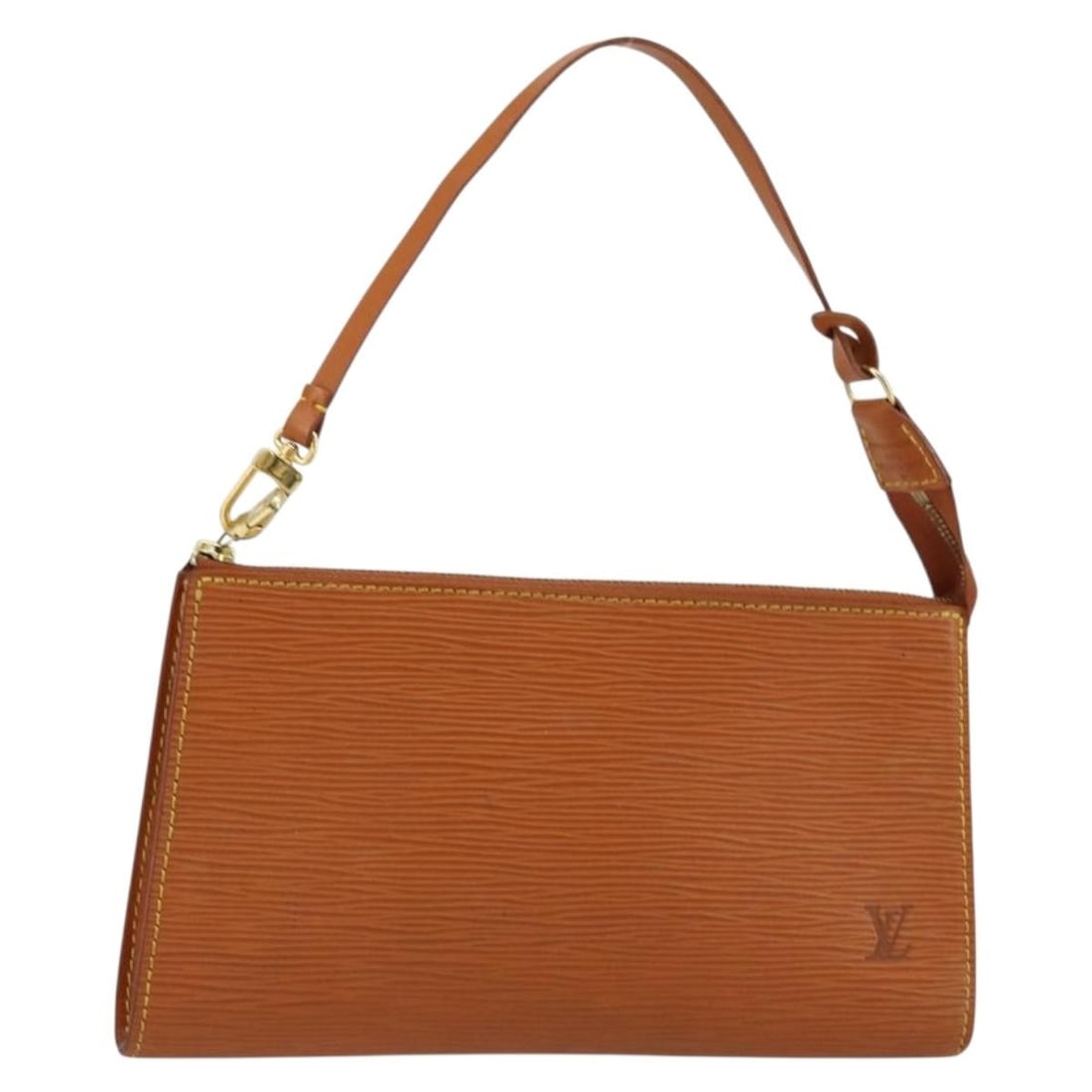 Louis Vuitton Epi Leather Zipangu Gold Pochette Accessoires M52948: Louis Vuitton Epi Leather Zipangu Gold Pochette Accessoires M52948 This Louis Vuitton Epi Pochette Accessoires pouch in Zipangu Gold features the brand's signature textured Epi leather. Designed for w