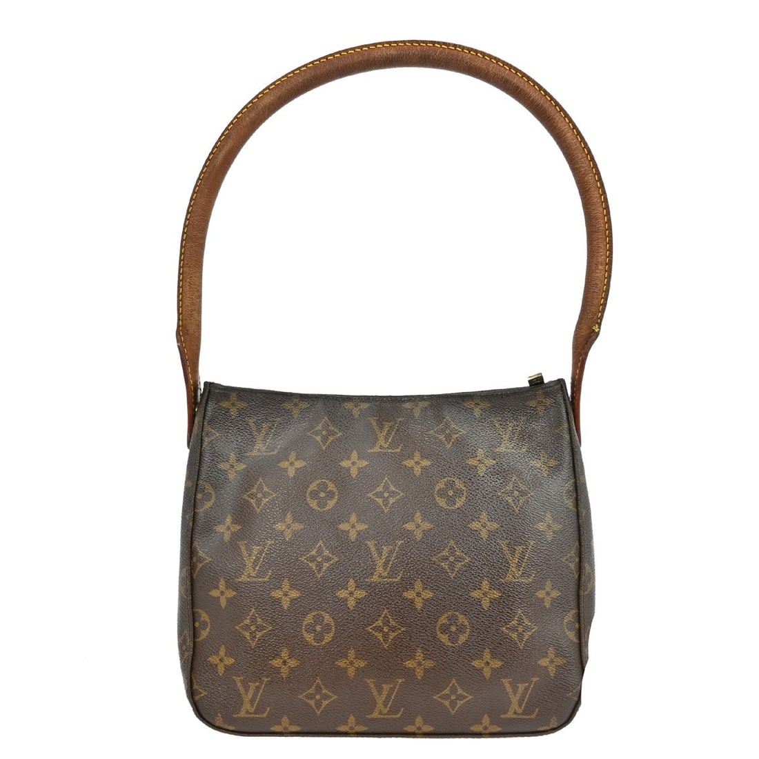 Louis Vuitton Mini Looping Monogram Canvas Medium Top Handle Bag: Louis Vuitton Mini Looping Monogram Canvas Medium Top Handle Bag This Louis Vuitton Looping MM handbag features the iconic monogram canvas leather exterior with a brown top handle, magnetic closure, a