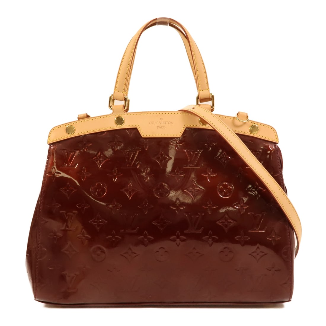 Louis Vuitton Brea GM Vernis Patent Leather Burgundy Shoulder Bag: Louis Vuitton Brea GM Vernis Patent Leather Burgundy Shoulder Bag This Louis Vuitton Brea GM 2-way shoulder bag features a versatile design crafted from burgundy patent leather. The bag offers both ha