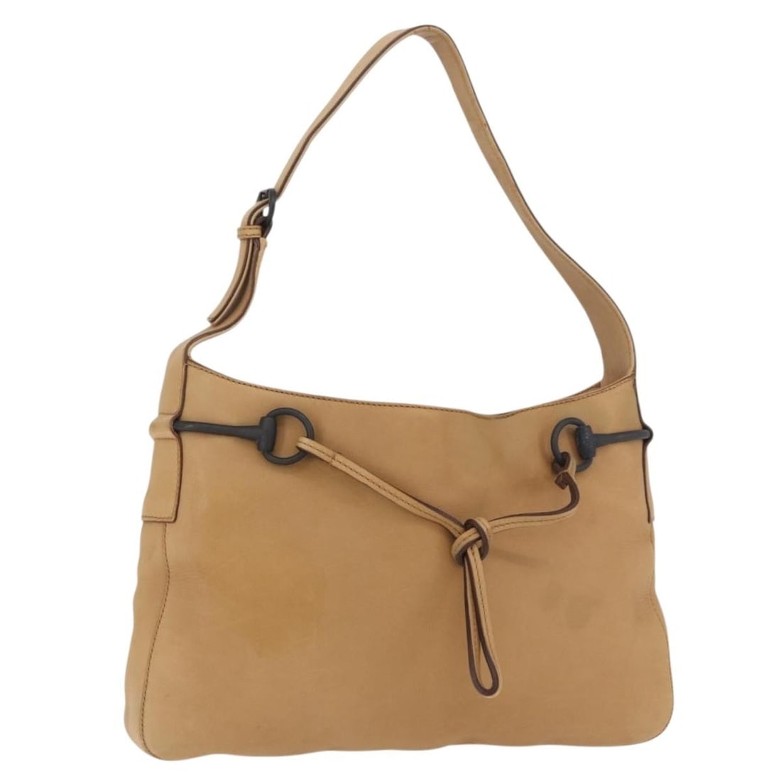 Gucci Horsebit Beige Gold Leather Shoulder Bag 101975 Italy: Gucci Horsebit Beige Gold Leather Shoulder Bag 101975 Italy This GUCCI Horsebit shoulder bag is crafted from beige and gold leather and features the signature Horsebit detail. Designed for women, the 