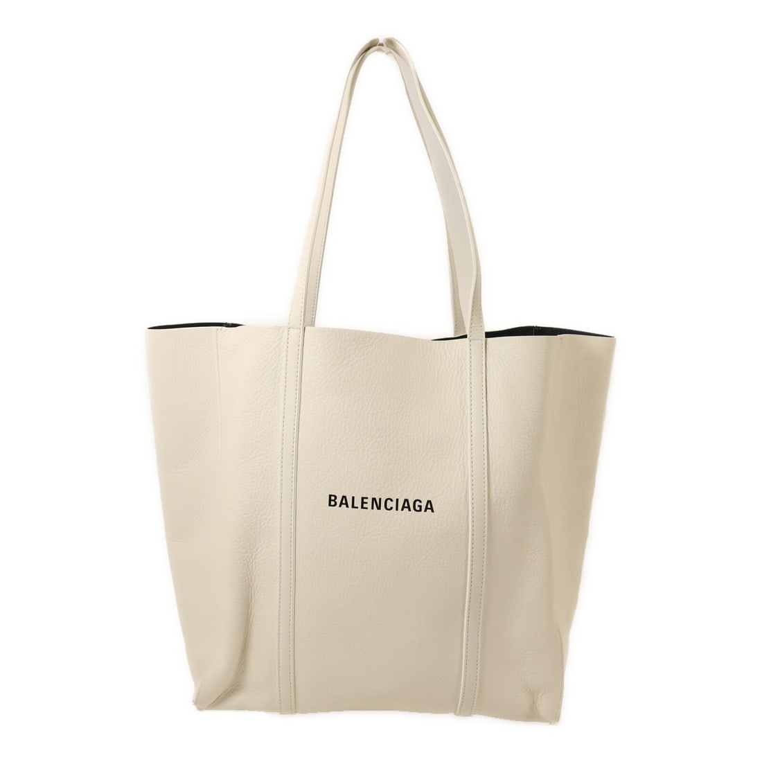 Balenciaga Everyday White Calfskin Tote Bag with Silver Hardware: Balenciaga Everyday White Calfskin Tote Bag with Silver Hardware This Balenciaga Everyday tote bag features a sleek white calfskin leather exterior, offering both durability and timeless style. Design