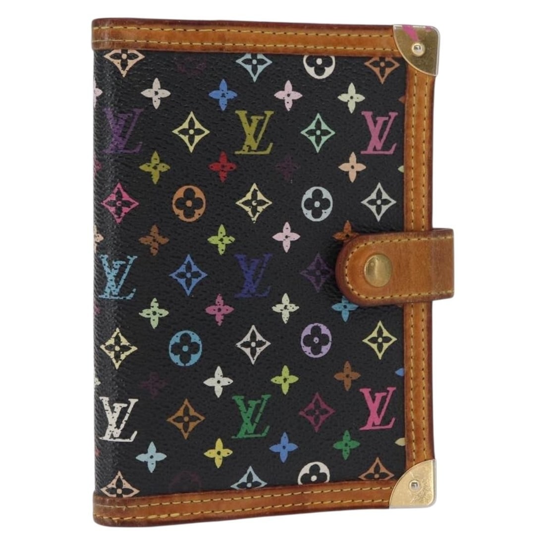Louis Vuitton Multicolor Canvas Black PM Agenda R20895 Day Planner Cover: Louis Vuitton Multicolor Canvas Black PM Agenda R20895 Day Planner Cover This is a Louis Vuitton Multicolor Agenda PM day planner cover crafted from black Monogram Multicolor canvas. Made in Spain, it