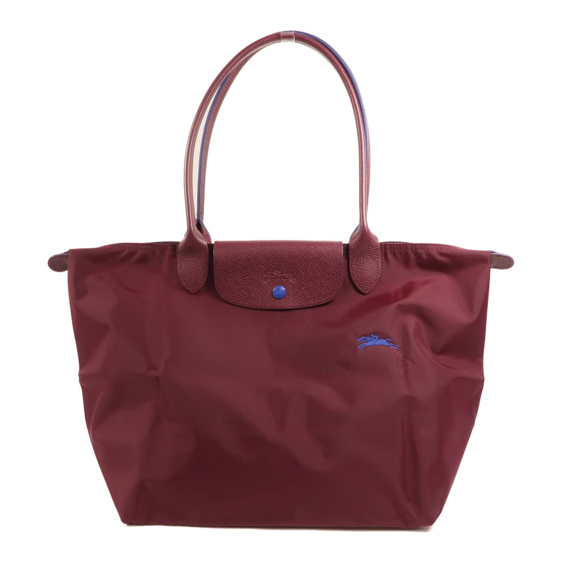 Longchamp Burgundy Nylon Shoulder Bag with Silver Hardware (1 of 17)
