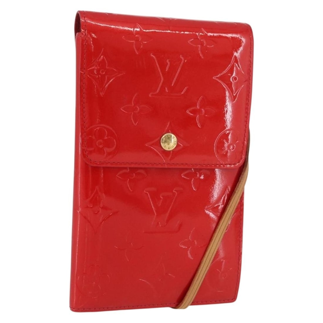 Red Patent Leather Vernis Walker Wallet by Louis Vuitton M91153 with Strap (1 of 18)