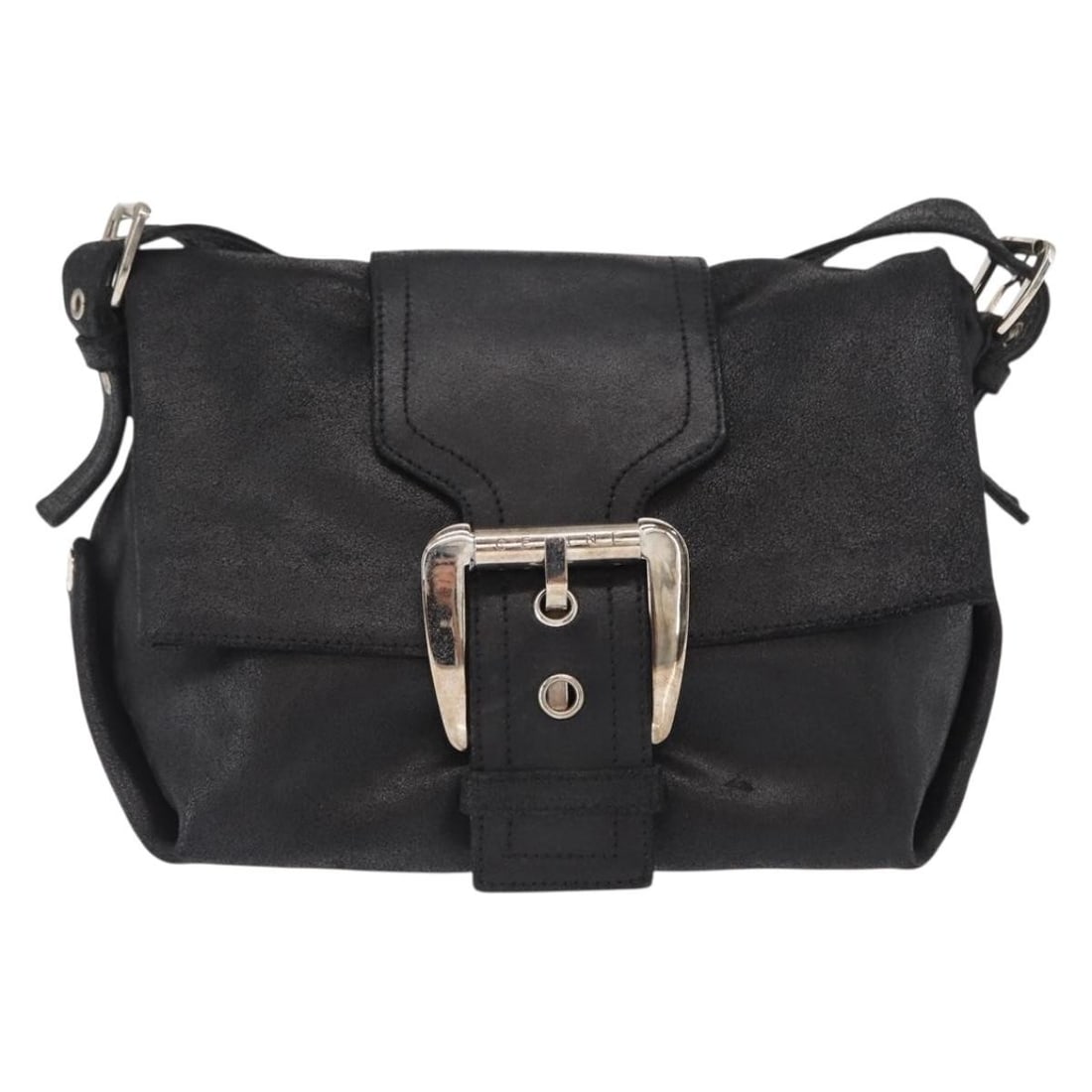 Celine Black Leather Vintage Shoulder Bag 20cm by 16cm by 16cm: Celine Black Leather Vintage Shoulder Bag 20cm by 16cm by 16cm This vintage Celine shoulder bag for women is crafted from black leather with a compact design. It features a shoulder strap and metal fi