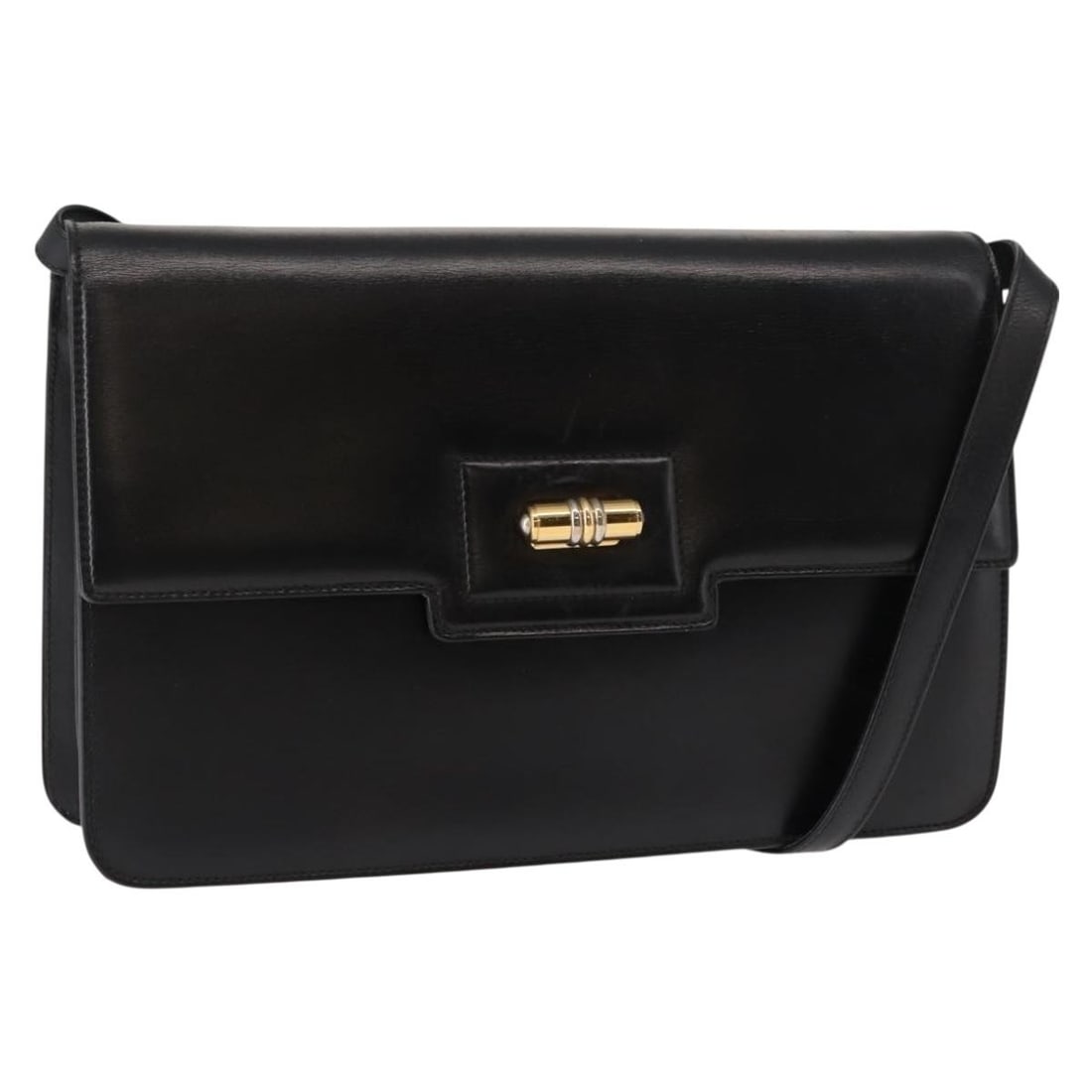 GUCCI Black Leather Shoulder Bag with Gold Hardware 004 33 0241 Auth (1 of 18)