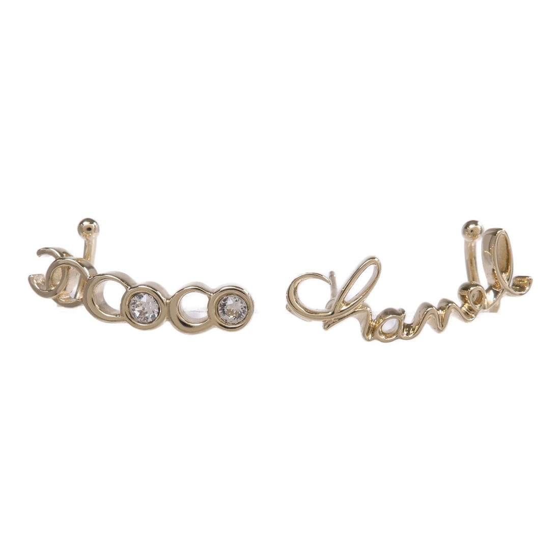 Chanel Gold CC Pierced Earrings: Chanel Gold CC Pierced Earrings These CHANEL CC earrings feature a classic gold-tone finish and are designed for pierced ears. Crafted in France, they offer a sophisticated accent to any ensemble. The