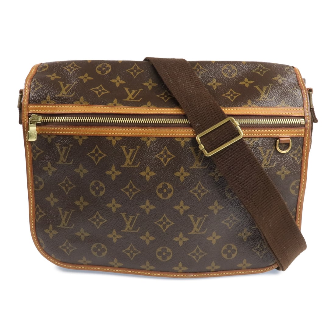 Louis Vuitton Bosphore Monogram Shoulder Bag with Gold Tone Hardware M40105: Louis Vuitton Bosphore Monogram Shoulder Bag with Gold Tone Hardware M40105 This Louis Vuitton Bosphore shoulder bag features the signature monogram pattern in brown PVC coated canvas. The bag is desi