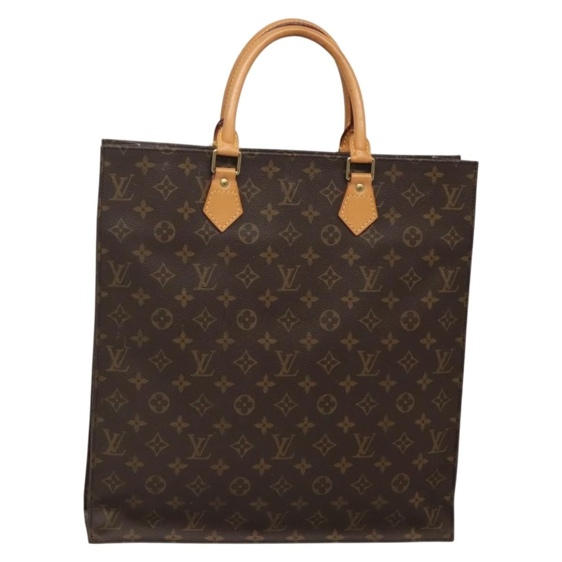 LOUIS VUITTON Monogram Sac Plat Hand Bag M51140 Auth Made in France: LOUIS VUITTON Monogram Sac Plat Hand Bag M51140 Auth Made in France This authentic LOUIS VUITTON Monogram Sac Plat Hand Bag (Model M51140) features a classic monogram canvas exterior, showcasing the b