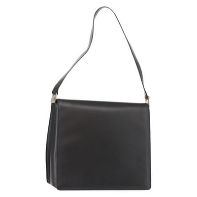 Gucci Black Silver Leather Shoulder Bag Italy Serial 001.200182.3012: Gucci Black Silver Leather Shoulder Bag Italy Serial 001.200182.3012 This GUCCI shoulder bag features black leather with silver-tone accents, crafted in Italy. The bag is designed with a structured si