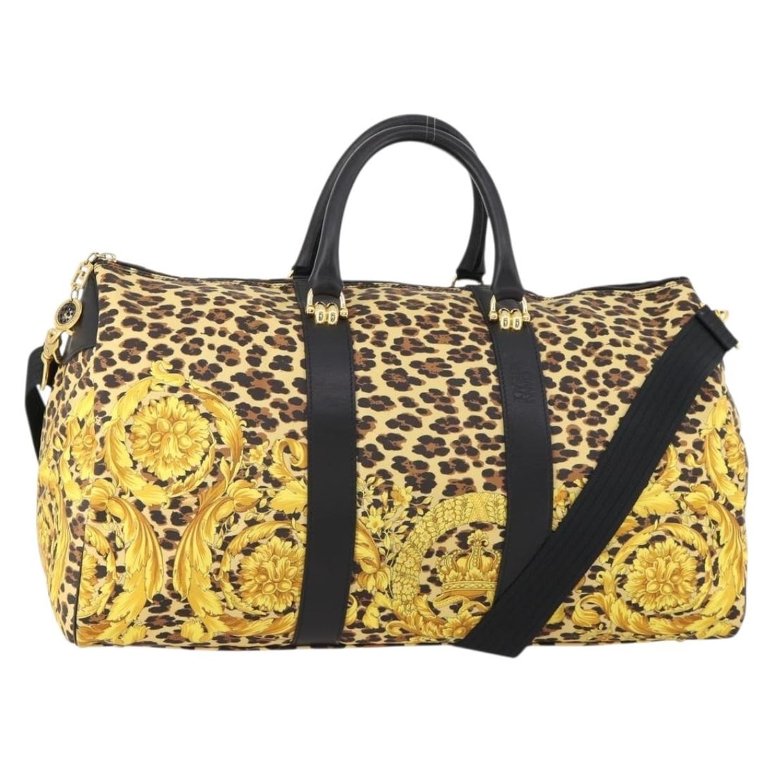 Gianni Versace Yellow Black PVC Boston Bag with Shoulder Strap (1 of 18)