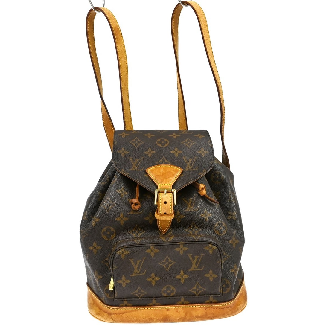 Louis Vuitton Montsouris MM Monogram Canvas Medium Backpack Brown: Louis Vuitton Montsouris MM Monogram Canvas Medium Backpack Brown This Louis Vuitton Montsouris MM backpack is crafted from signature monogram canvas leather with a brown exterior and beige shoulder s