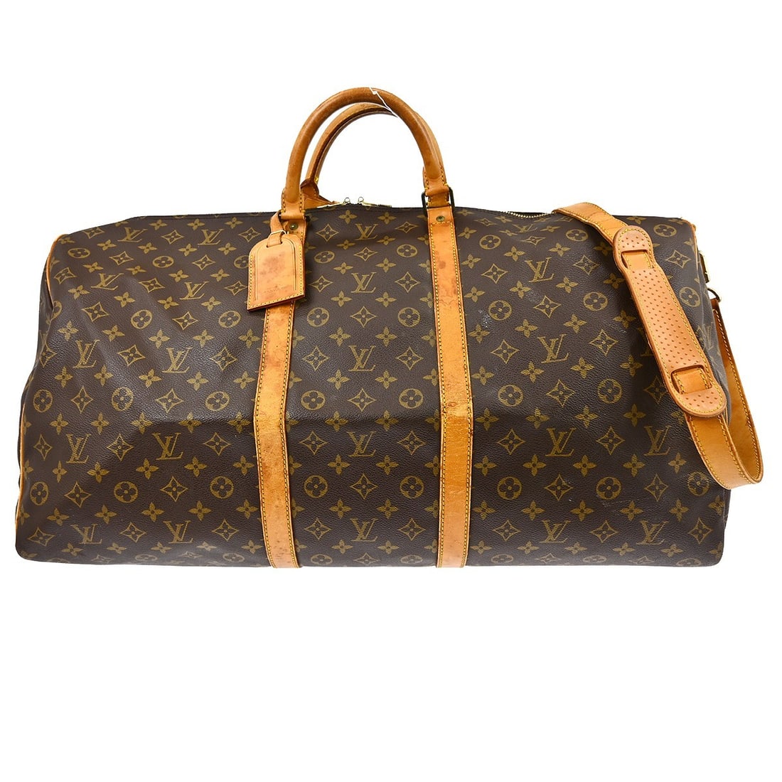 Louis Vuitton Keepall Bandouliiere 60 Monogram Canvas XL Travel Duffle Bag: Louis Vuitton Keepall Bandouliiere 60 Monogram Canvas XL Travel Duffle Bag This Louis Vuitton Keepall Bandouliiere 60 is an extra-large duffle bag crafted from iconic monogram canvas leather in brown.