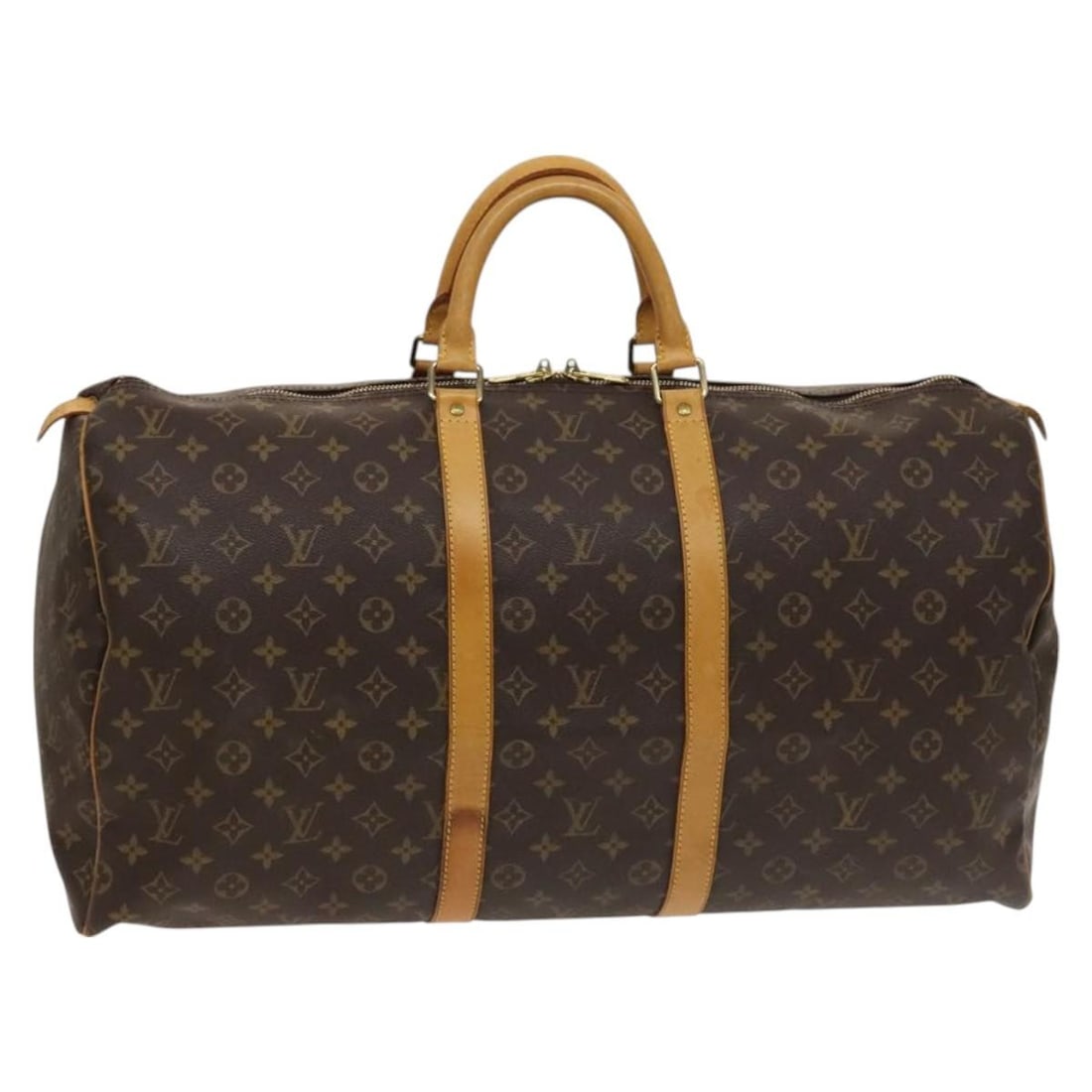 LOUIS VUITTON Monogram Keepall 55 Boston Bag M41424 Auth France: LOUIS VUITTON Monogram Keepall 55 Boston Bag M41424 Auth France Introducing the LOUIS VUITTON Monogram Keepall 55 Boston Bag, a timeless piece crafted in France. This spacious and stylish bag features