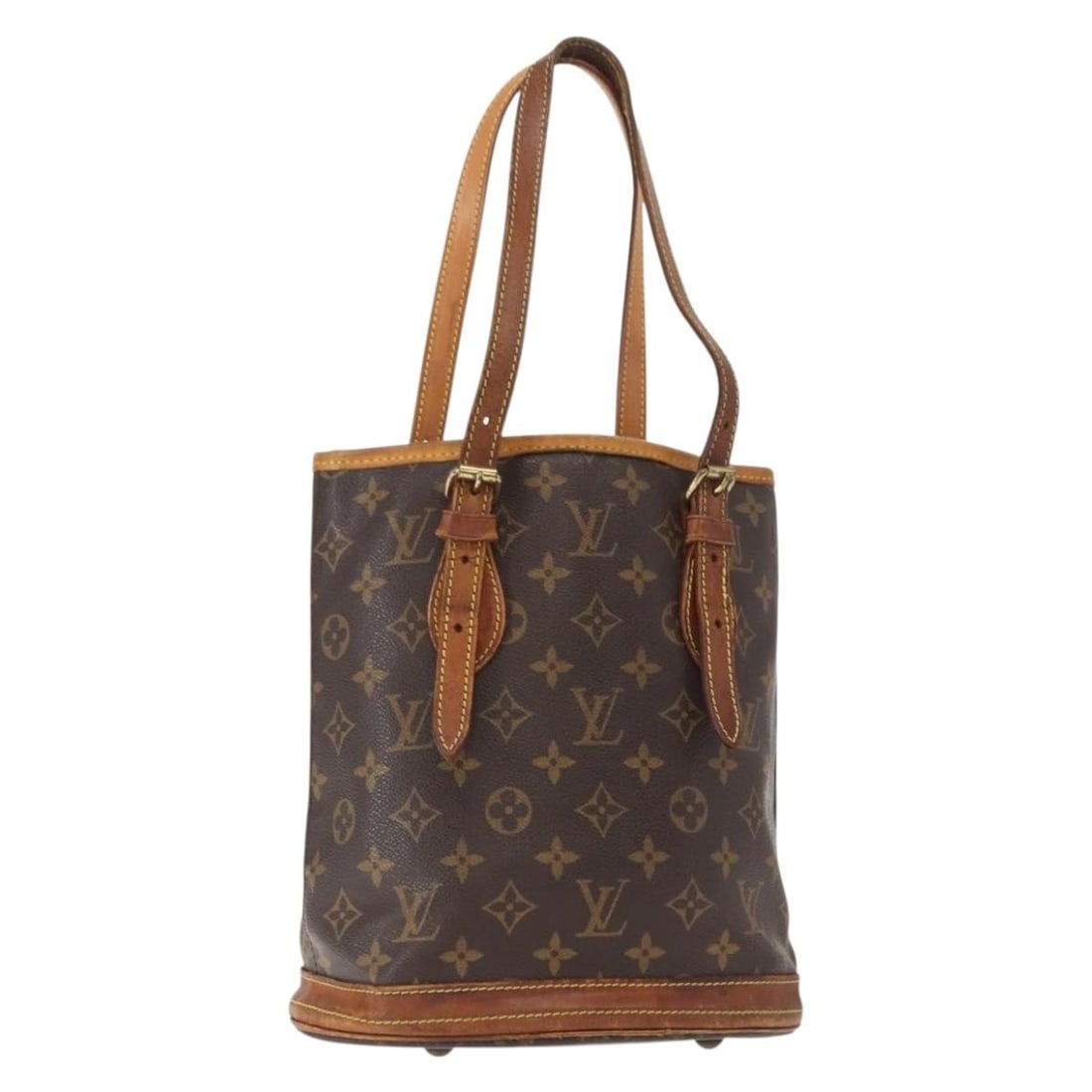 Monogram Canvas Bucket PM Shoulder Bag by Louis Vuitton M42238: Monogram Canvas Bucket PM Shoulder Bag by Louis Vuitton M42238 This Louis Vuitton Monogram Bucket PM shoulder bag features the classic monogram canvas exterior and is crafted in France. The bag shows 