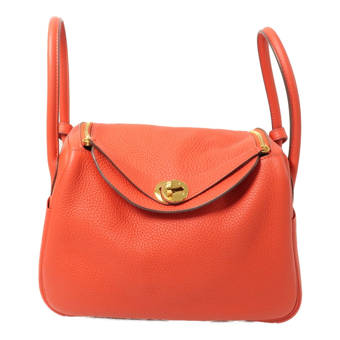 Hermes Lindy 26 red calfskin two way shoulder bag GHW (1 of 14)