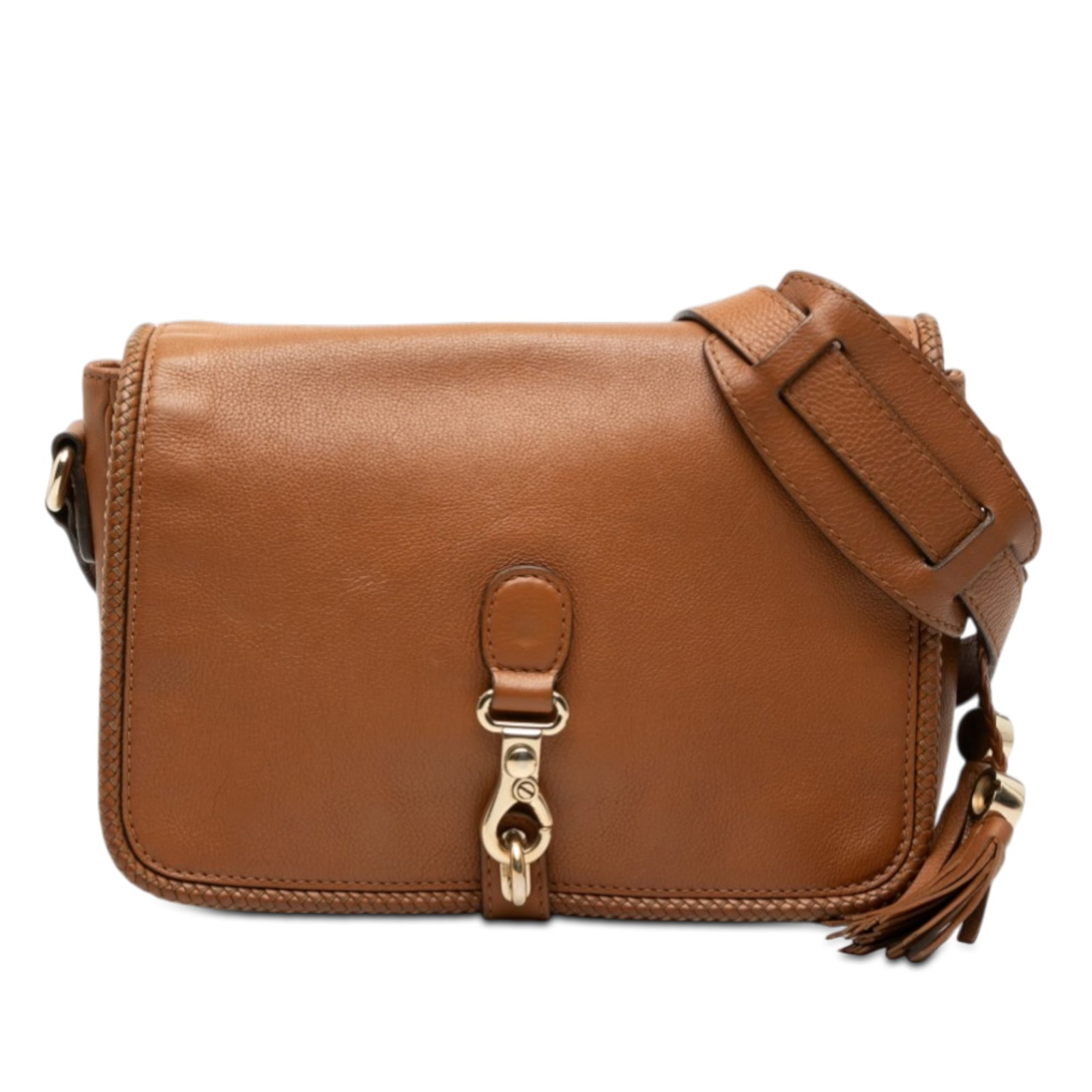 Gucci Marrakech Brown Leather Crossbody Bag with Tassel Accent (1 of 7)