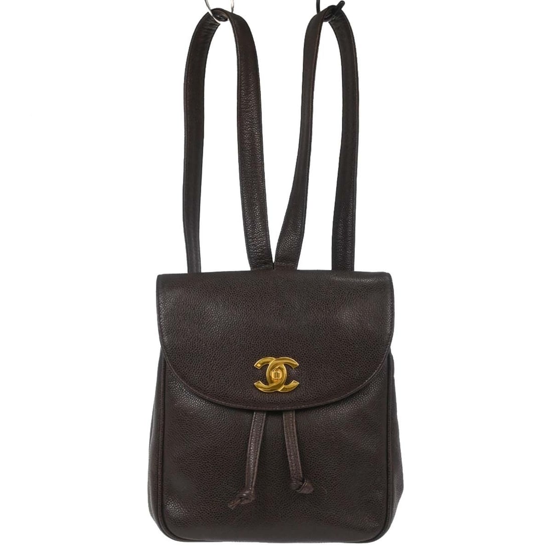 Chanel Medium Brown Leather Backpack with Logo Accent (1 of 18)