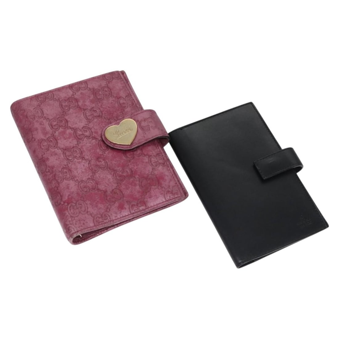 Gucci GG Canvas Black and Purple Day Planner Cover Set with Address Book: Gucci GG Canvas Black and Purple Day Planner Cover Set with Address Book This Gucci GG Canvas day planner cover set features a black and purple color scheme and is crafted from signature GG canvas. De