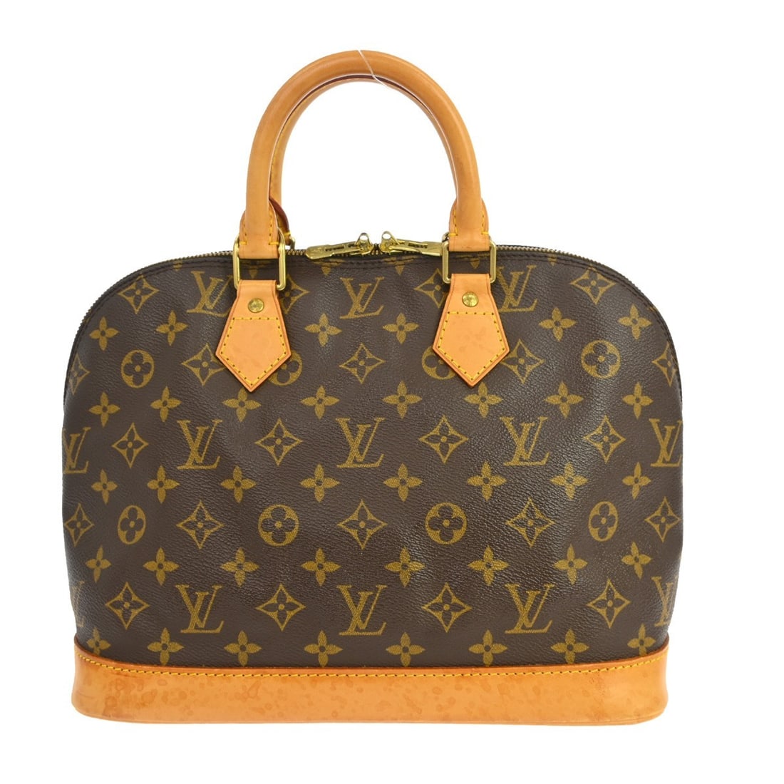 Louis Vuitton Alma Brown Monogram Canvas Bag 30cm: Louis Vuitton Alma Brown Monogram Canvas Bag 30cm This Louis Vuitton Alma handbag features the signature Monogram canvas in brown and is designed for women. The bag shows signs of use, including scuff