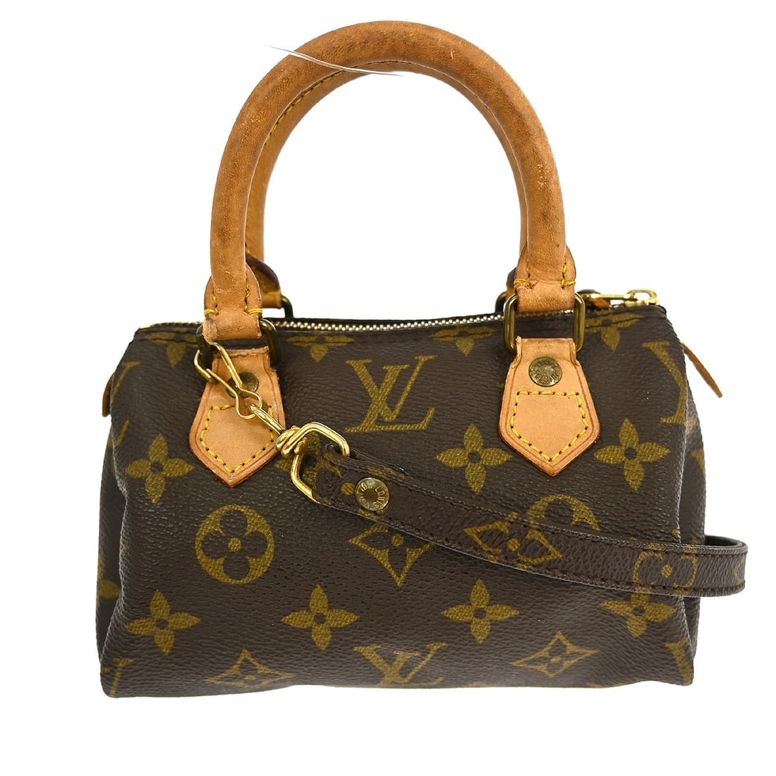 Louis Vuitton Speedy Mini Monogram Canvas Brown 2 Way Vintage Handbag M41534: Louis Vuitton Speedy Mini Monogram Canvas Brown 2 Way Vintage Handbag M41534 This Louis Vuitton Mini Speedy 2-way handbag features the classic Monogram canvas leather exterior in brown. Designed for w