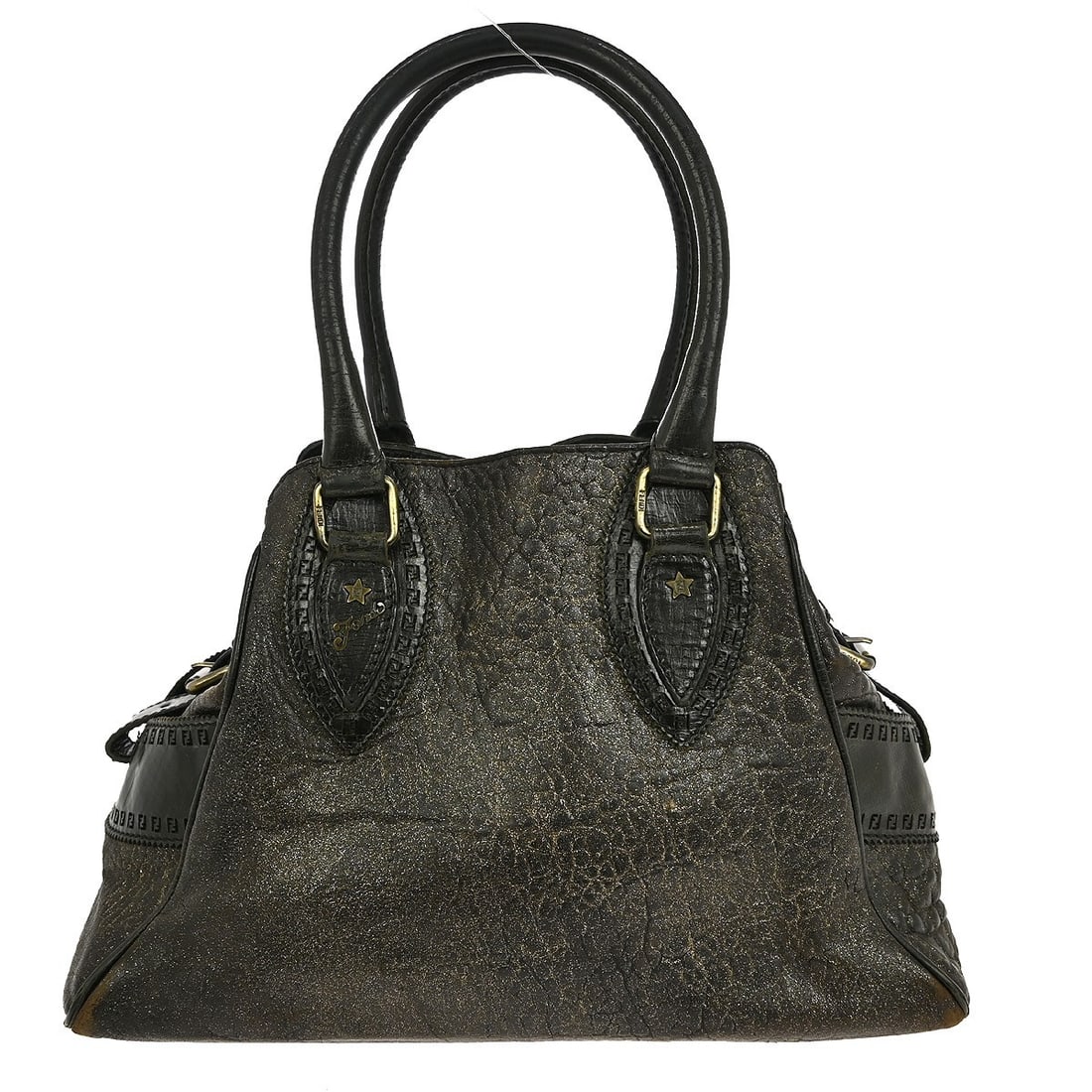 Fendi Du Jour Black Leather Tote Bag Gold Tone Handles (1 of 11)