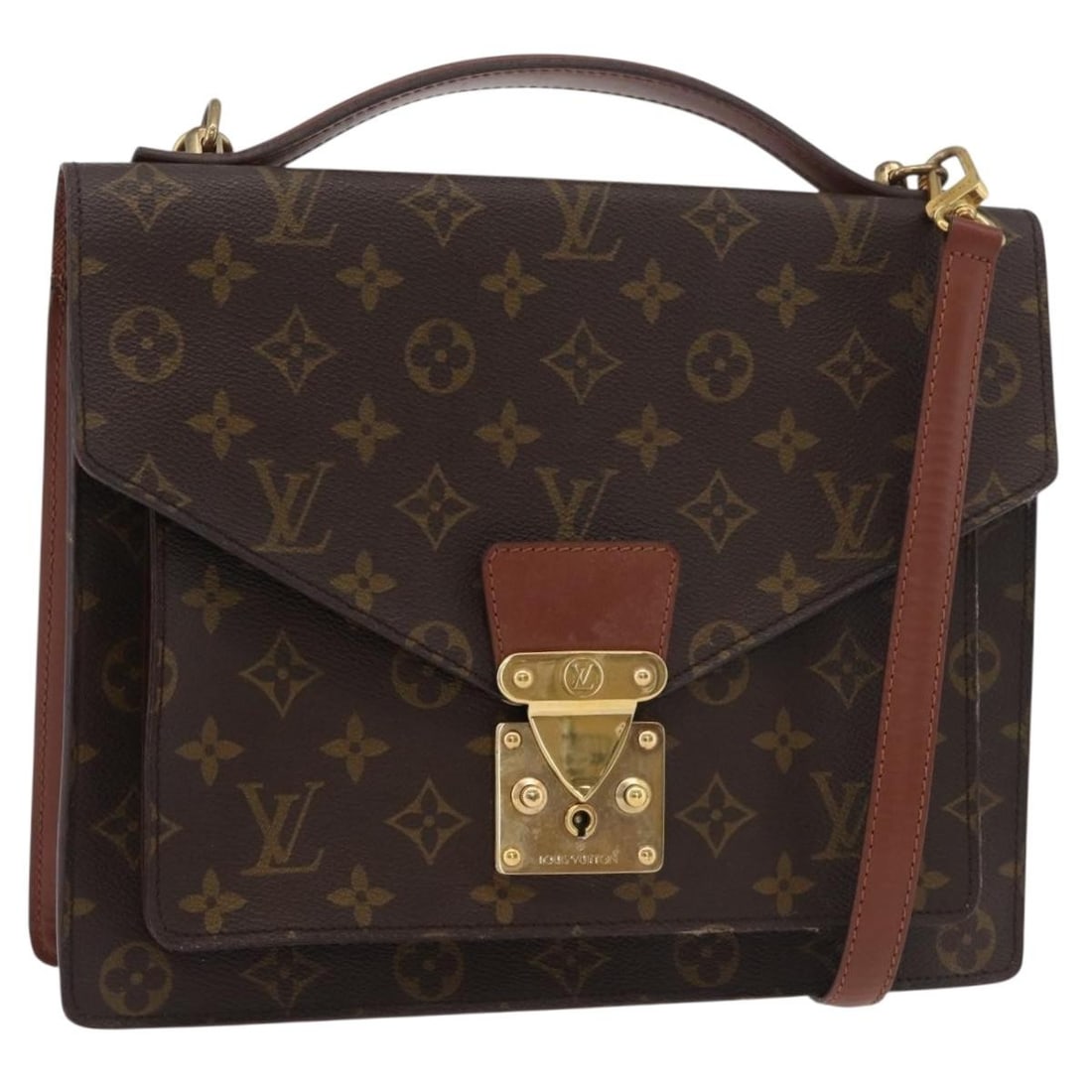 Louis Vuitton Monceau 28 Monogram Canvas Handbag M51185 with Strap: Louis Vuitton Monceau 28 Monogram Canvas Handbag M51185 with Strap This LOUIS VUITTON Monogram Monceau 28 handbag is crafted from the signature Monogram Canvas and features a structured silhouette. De