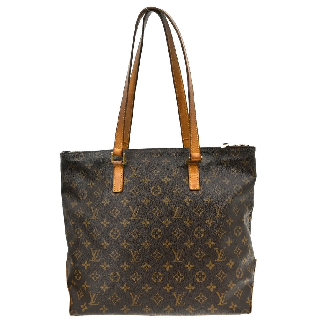 Louis Vuitton Cabas Mezzo Monogram Canvas Large Tote Bag M51151 Brown: Louis Vuitton Cabas Mezzo Monogram Canvas Large Tote Bag M51151 Brown This Louis Vuitton Cabas Mezzo tote bag features the iconic monogram canvas leather exterior with double leather handles and a zip