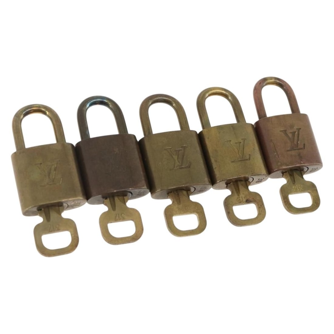 Set of 5 Gold Metal Padlocks by Louis Vuitton France Authenticated (1 of 6)