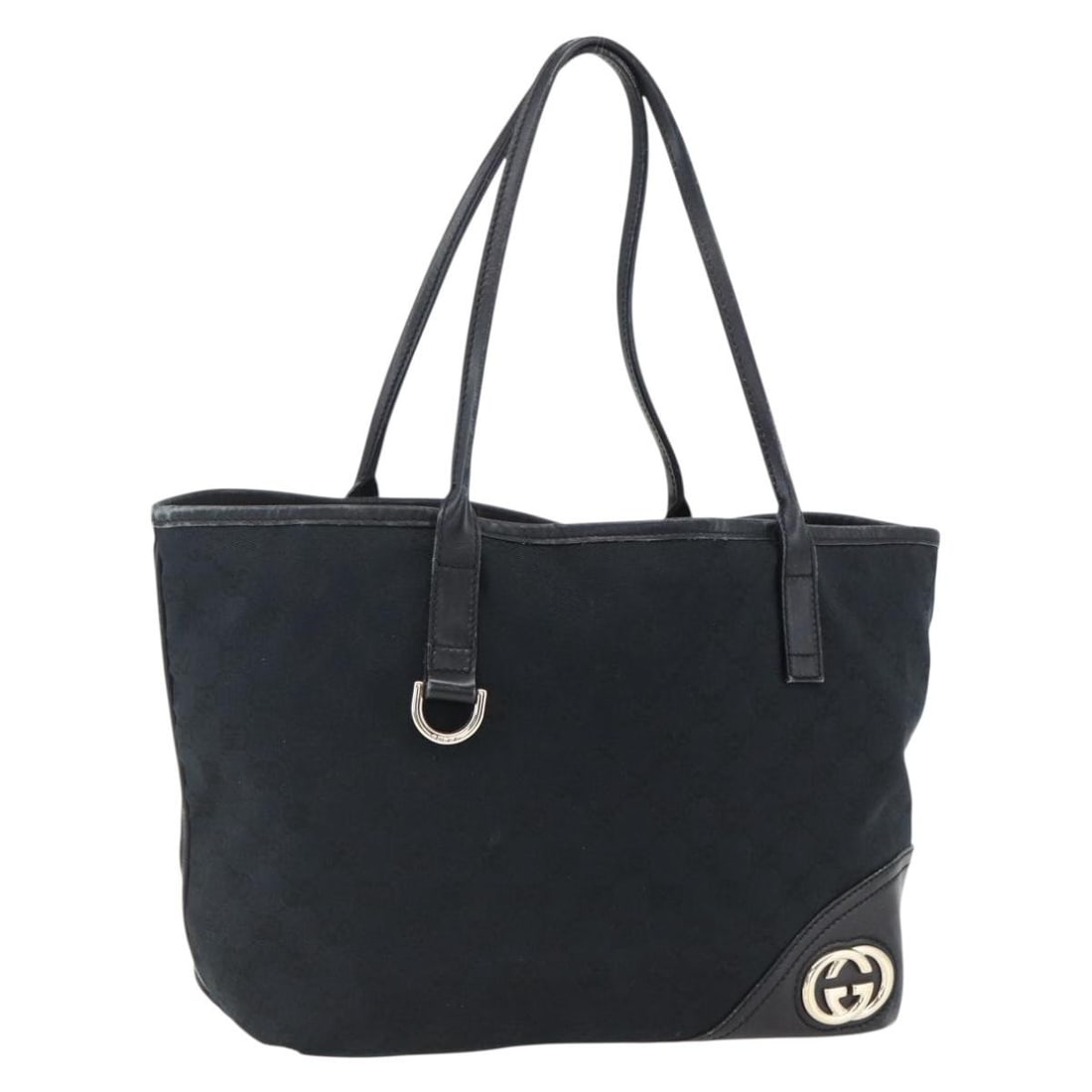 Black Gold GG Canvas Tote by Gucci 169946 Italy: Black Gold GG Canvas Tote by Gucci 169946 Italy This is a GUCCI GG Canvas tote bag featuring a black and gold color scheme. Crafted from GG Canvas with leather trim, the bag includes dual top handles 