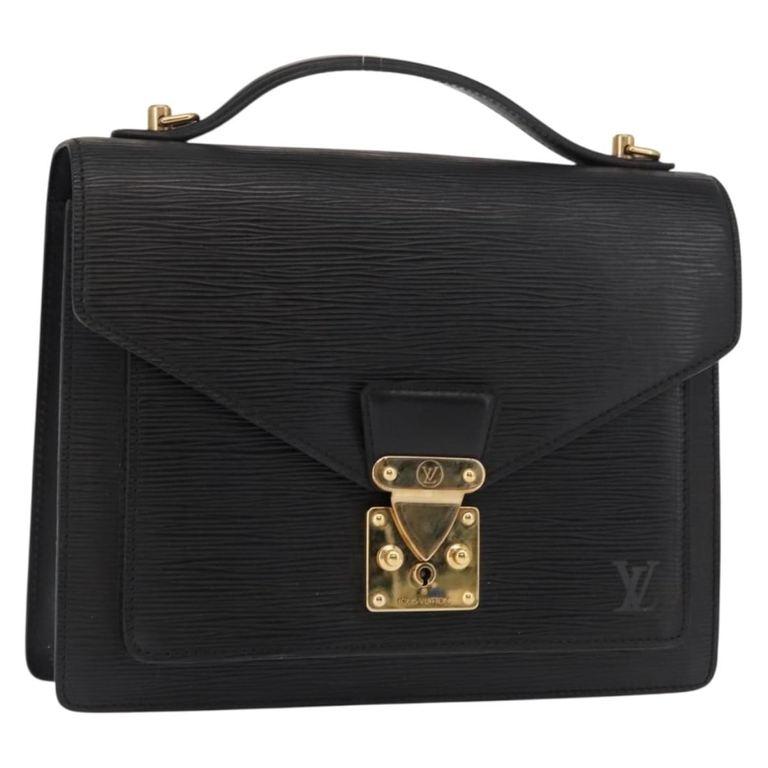 LOUIS VUITTON Epi Monceau 28 Hand Bag Black M52122 Auth France: LOUIS VUITTON Epi Monceau 28 Hand Bag Black M52122 Auth France Introducing the Louis Vuitton Epi Monceau 28 Hand Bag in classic black, a stylish accessory that exemplifies elegance and functionality. 